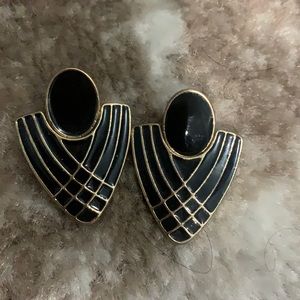 Black and gold earrings